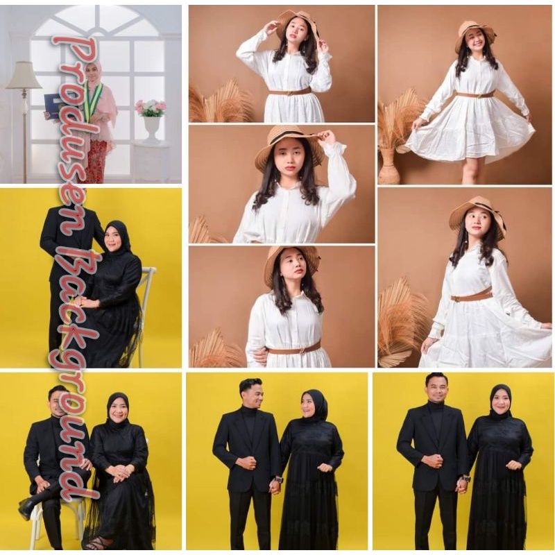 Kain Background Foto Polos Kuning & Coklat Muda Backdrop Photo Studio ukuran sesuai Pilihan Variasi