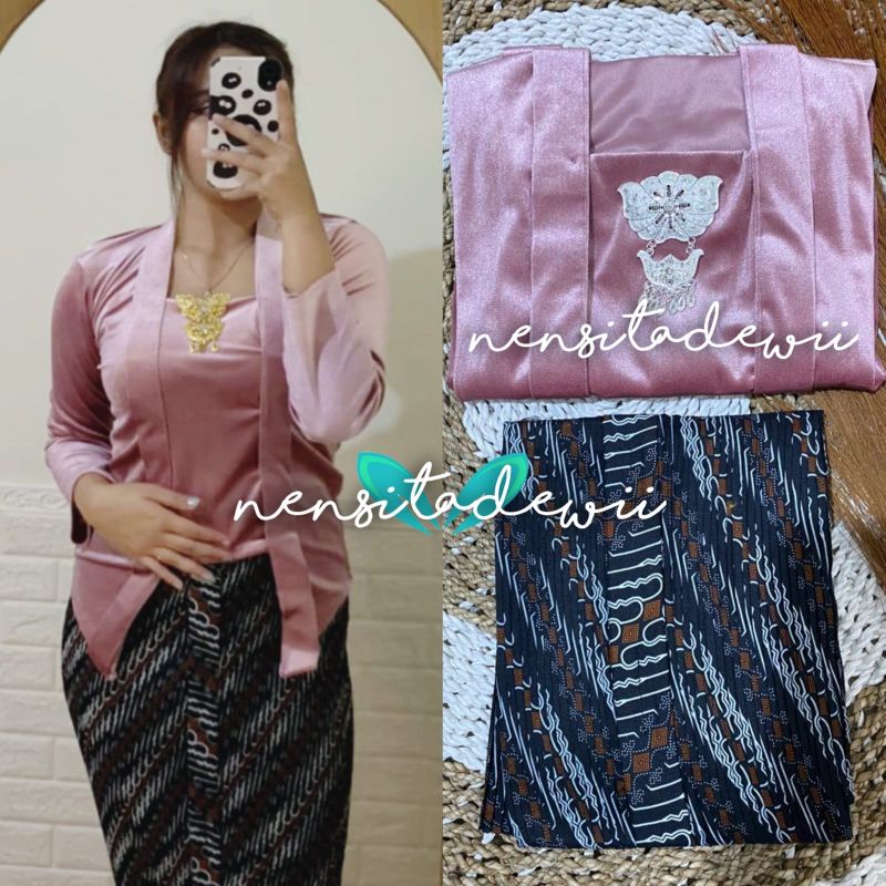 [Rosegold] Kebaya Bludru + Rok Plisket / Banyak Pilihan Motif