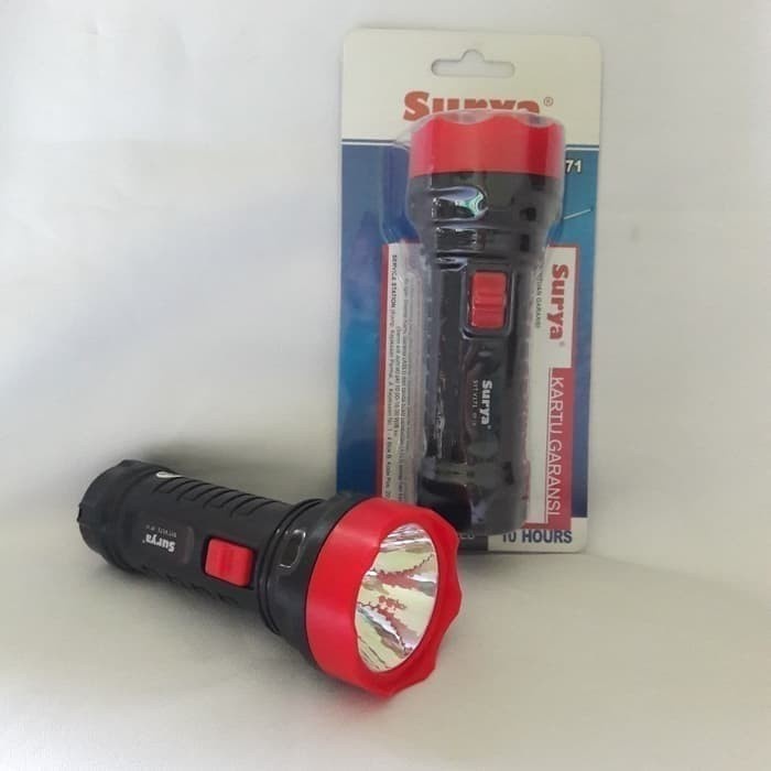 SENTER LED CHARGER SURYA SYT V173 KOMBINASI MERAH HITAM