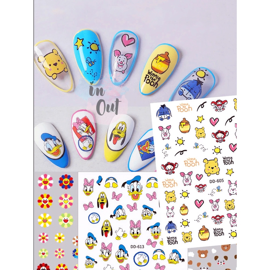 Sticker Kuku Disney Mickey Minnie Donald Winnie the pooh Nail Art / Stiker kuku tipis Manicure Pedicure KU032