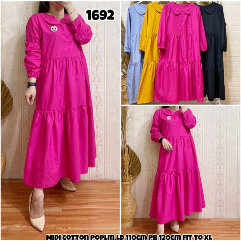 MIDI DRESS KATUN POPLIN LILAC | MIDI DRESS GAMIS FUSCHIA RAYON TWILL