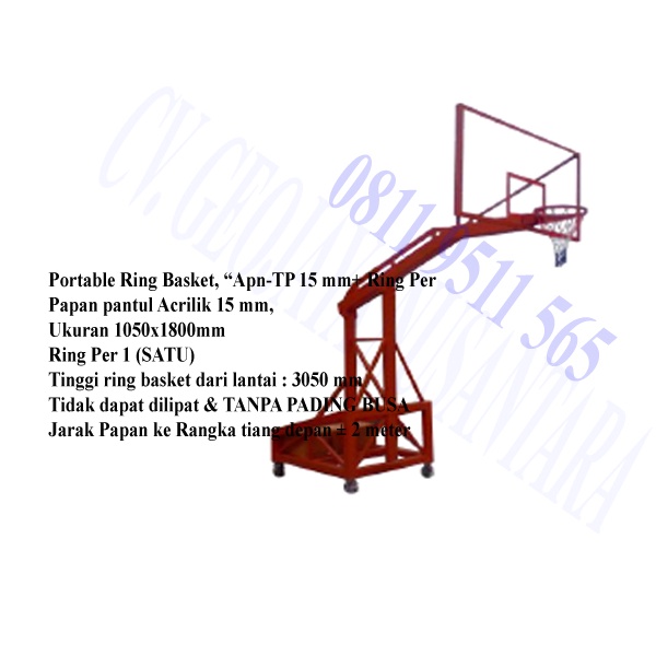 Portable Ring Basket, “Apn-TP Papan Pantul Akrilik 20 mm+ Ring Per 2”