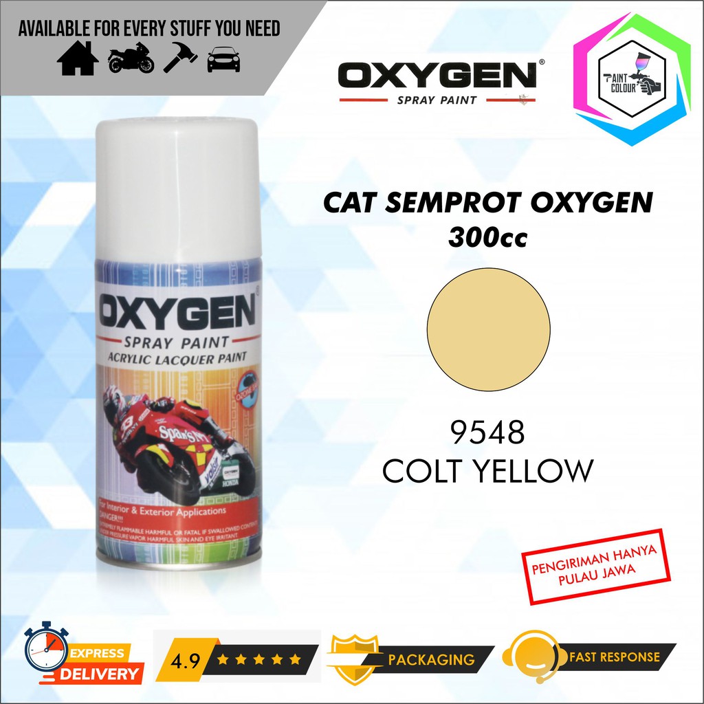 Cat Semprot / Pylox OXYGEN Acrylic Spray Paint - 9548 Colt Yellow