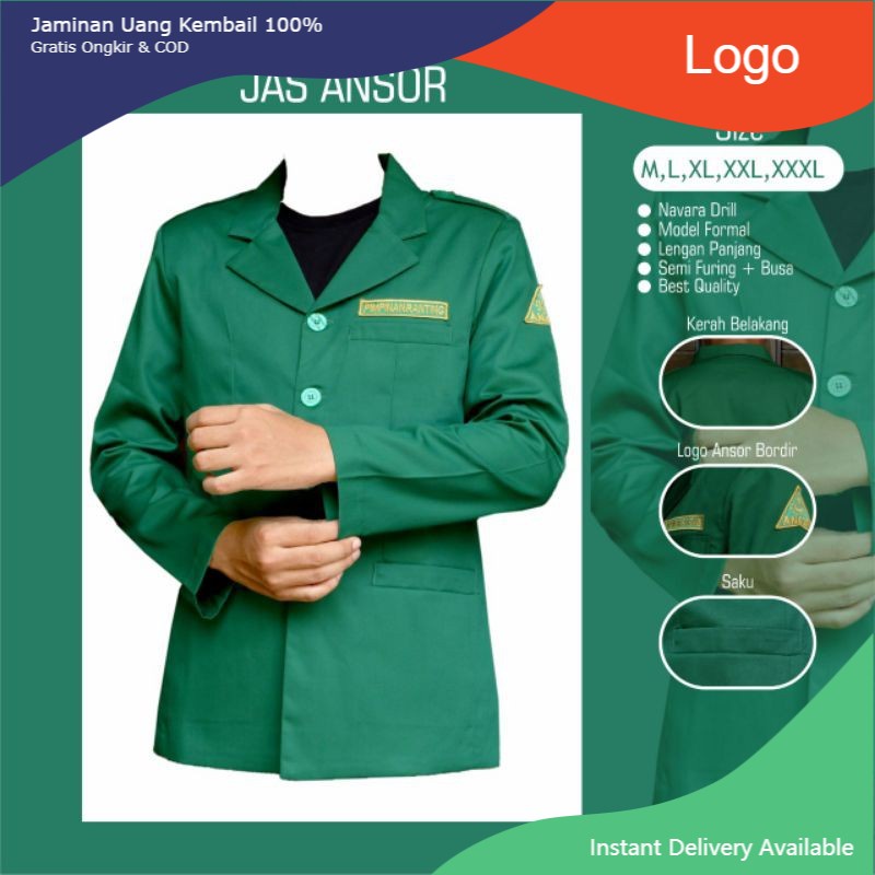 JAZ ANSOR LENGAN PANJANG KANCING 4 JAS ANSOR EXCLUSIVE