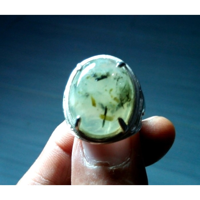 Batu Natural Prehnite / Pandan Serat Akar / Lumut