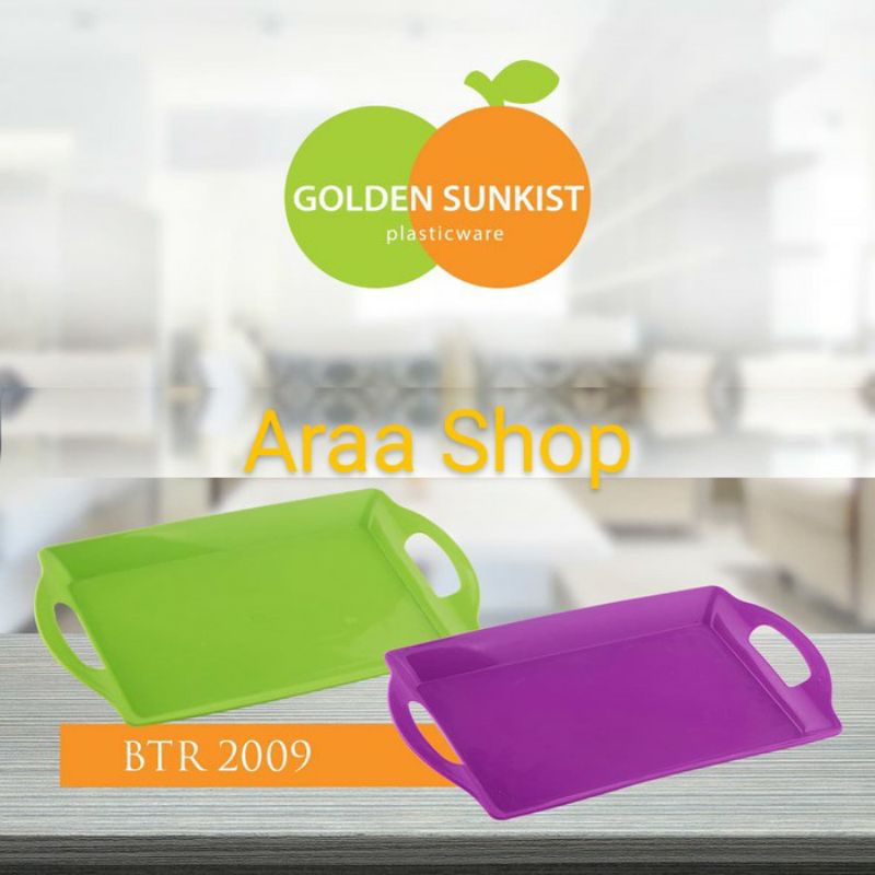 GOLDEN SUNKIST Baki Nampan Talam Segi Kotak Plastik Hijau Ungu BTR 2009 Plastic Tray  Fiori