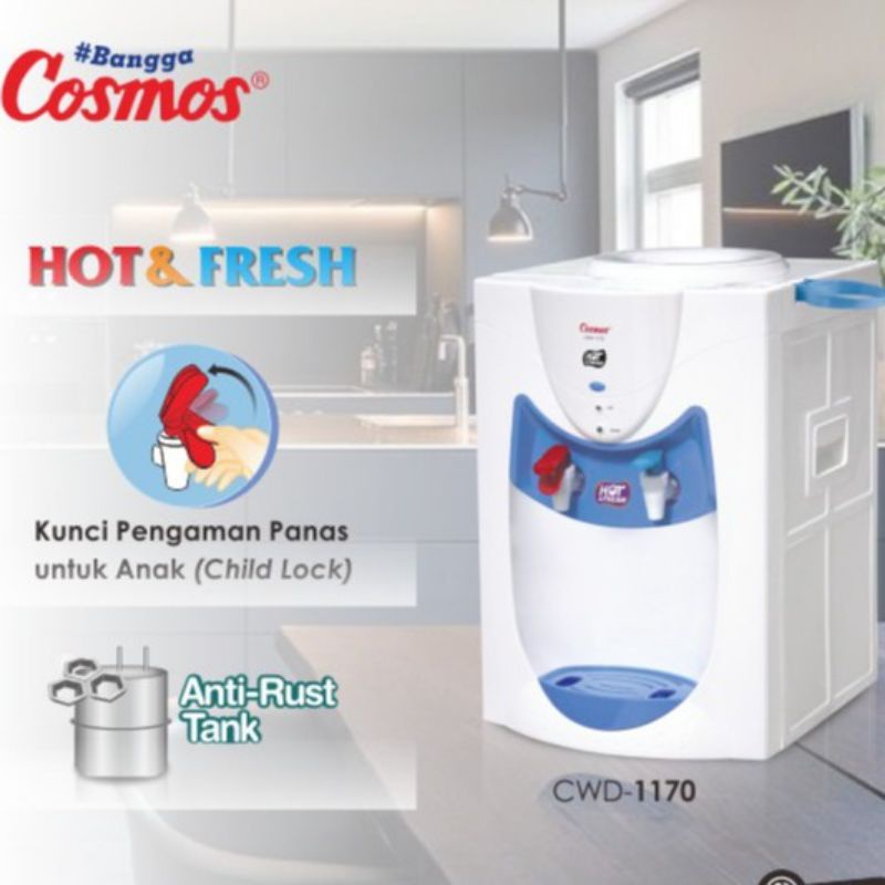 Dispenser cosmos hot dan normal cwd 1138/cwd1170 dispenser air galon-1