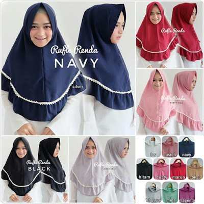 HIJAB Khimar Ruffle pet Renda