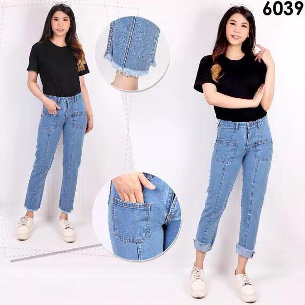 Celana Wanita Pocket Rawis Jeans