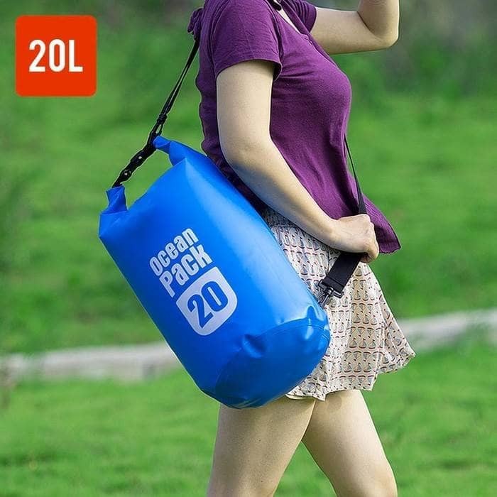 【COD】 Ocean Pack` Dry Bag 20 Liter` DryBag Waterproof 20L` Tas Kantong Anti Air 20 L` Diving Snorkling Renang Hiking Camping Traveling