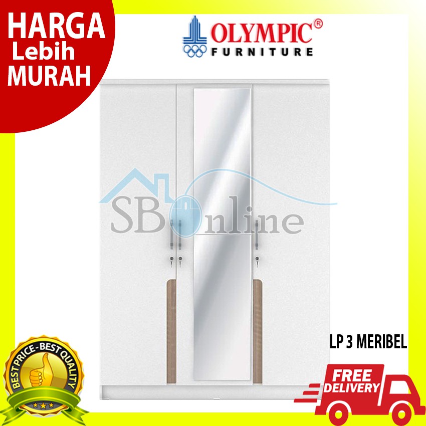 OLYMPIC Lemari Pakaian Kayu 3 Pintu - LP MERIBEL 3P