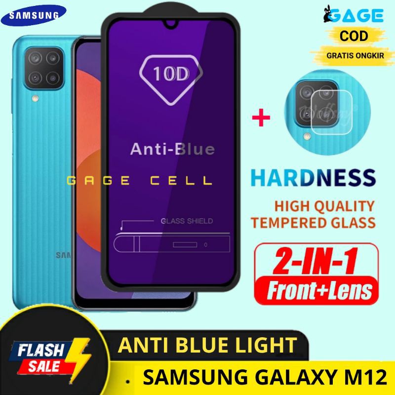 2IN1 TEMPERED GLASS ANTI BLUE LIGHT SAMSUNG GALAXY M12 TG ANTI GORES RADIASI SAMSUNG M12 PREMIUM