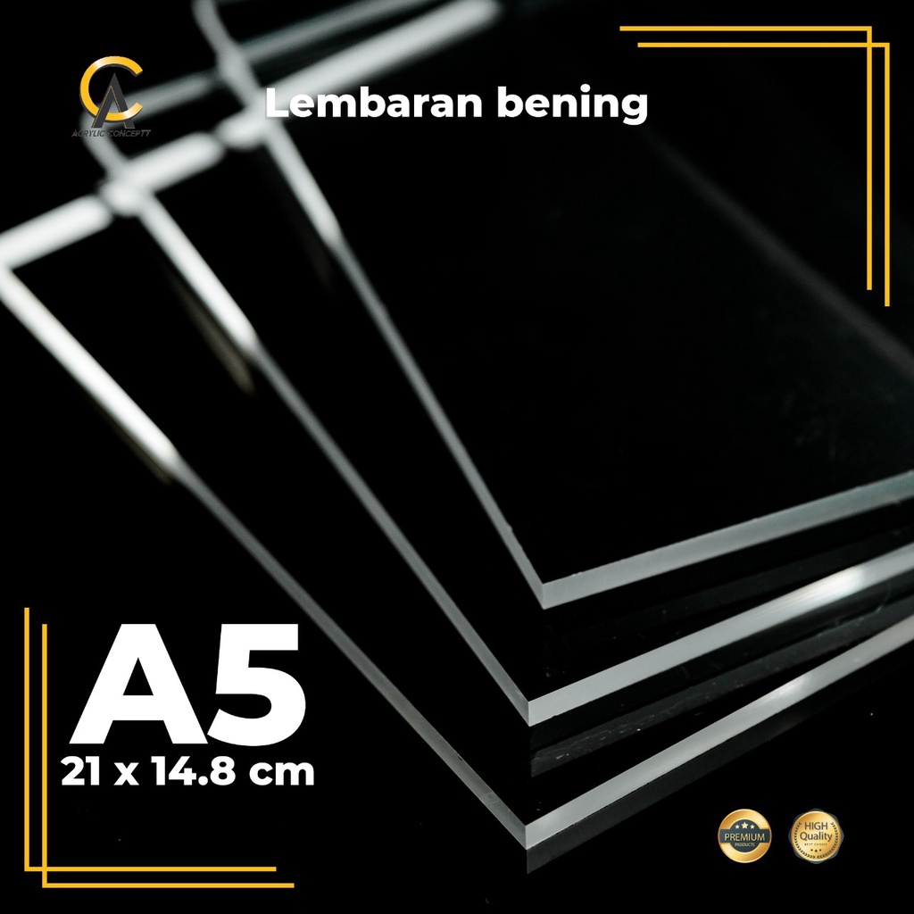 Lembaran Akrilik A5 / Lembaran A6 / Lembaran Bening 2mm / Lembaran A5 / Lembaran Akrilik