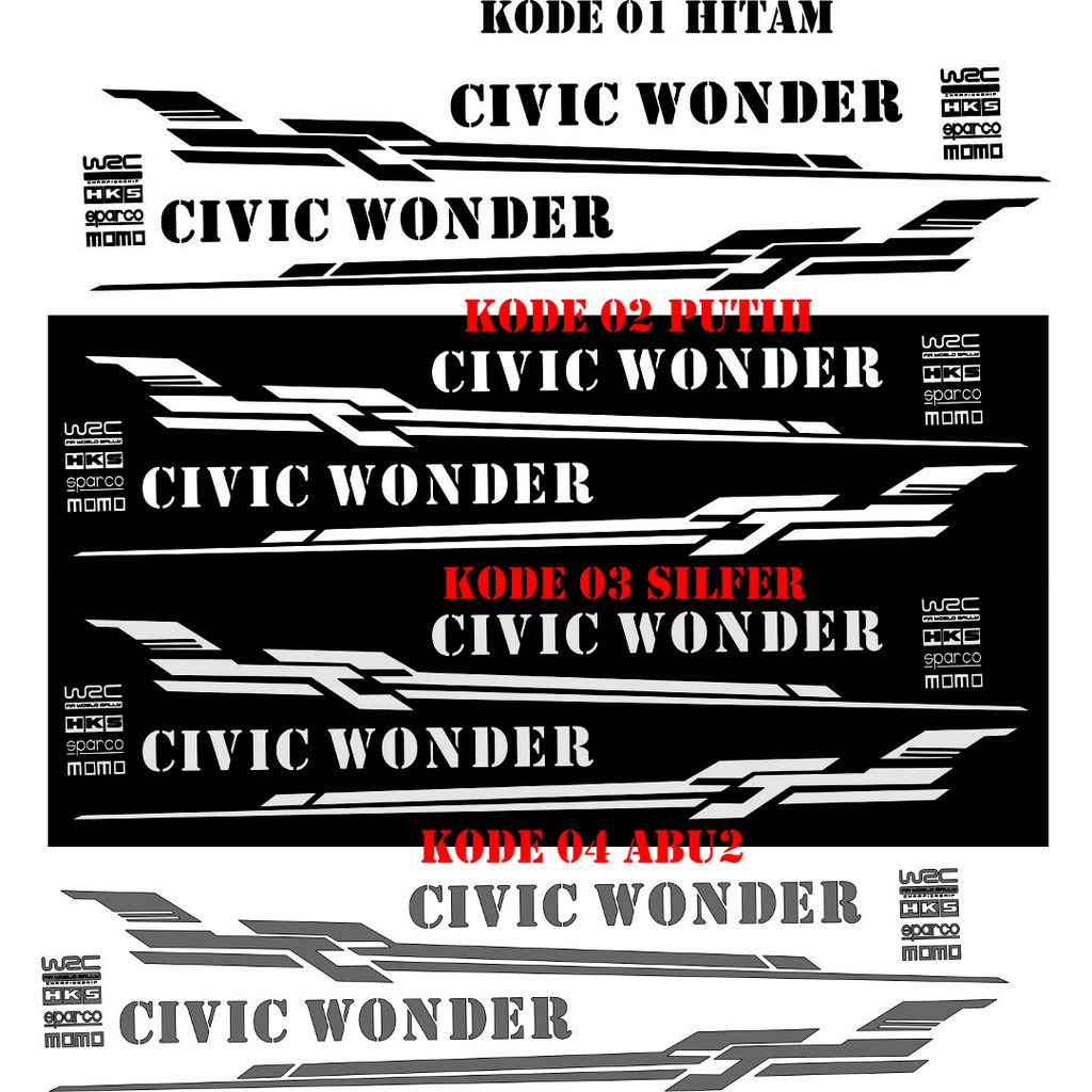 Jual Promo Stiker Sticker Mobil Mobil Cutting Stiker Honda Civic Stiker Civic Wonder Indonesia Shopee Indonesia