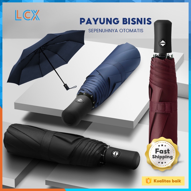 LCX Otomatis Payung Lipat Premium Anti Sinar UV Matahari Panas Hujan Protection VS-106