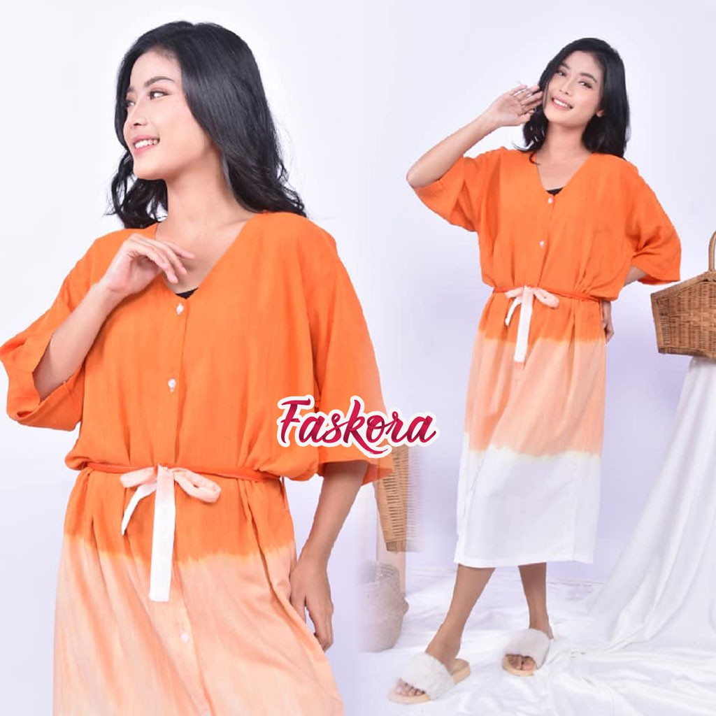 Dress Kimono Bali Panjang Gradasi / Dress Wanita Casual Dress Party Dress / Kimono Dress Tie dye