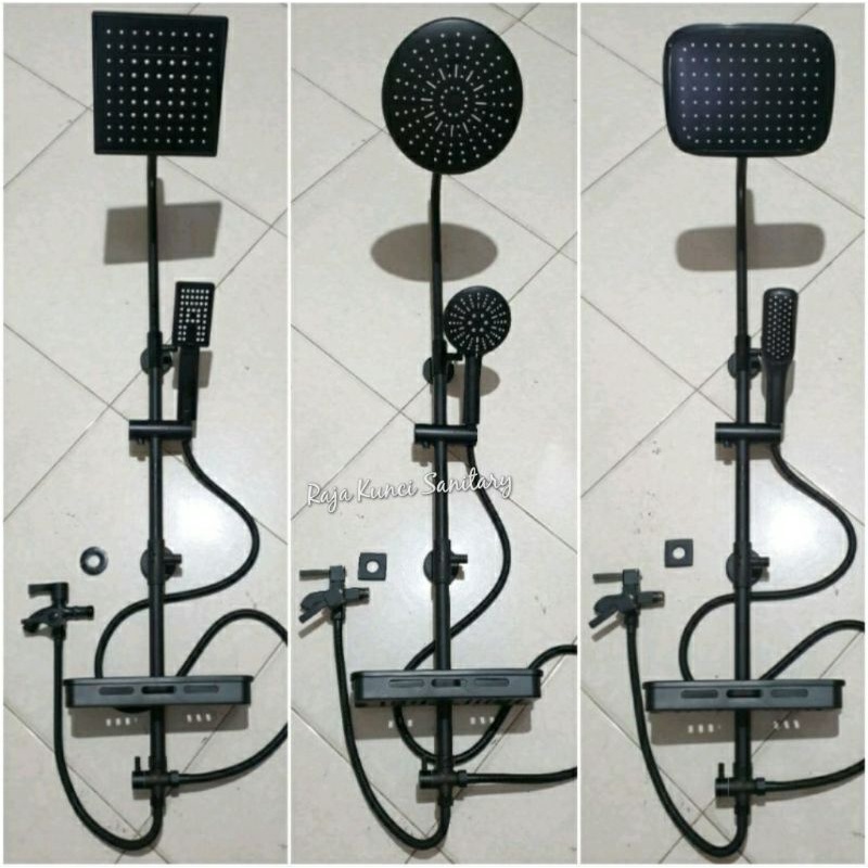 Shower Tiang Black/Hitam/Dingin/Shower Set/Shower Column