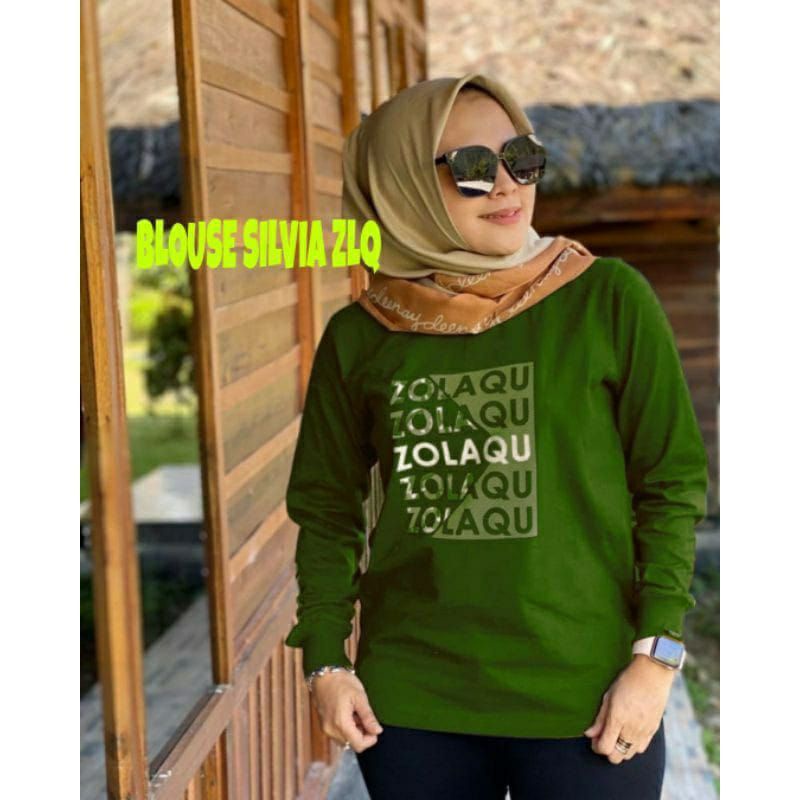 BLOUSE SILVIA/KAOS ATASAN WANITA LENGAN PANJANG/MODEL TERBARU/TERMURAH/HARGA PROMOSI/BAJU ATASAN WANITA LENGAN PANJANG (GOOD QUALITY).