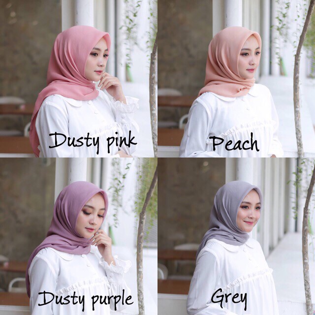 Hijab Square Serut Cornskin Serat Jagung Segi empat (4) Basic Polos [HIJAB CORNSKIN]