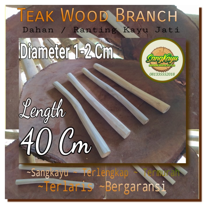 Teak wood branch 40 cm macrame ranting dahan kayu jati bahan kerajinan