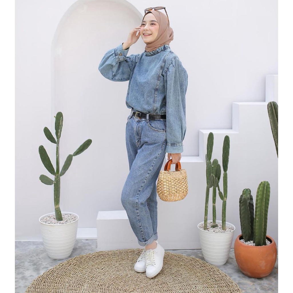 FWR - 27-34 Celana boyfriend jeans snow acid