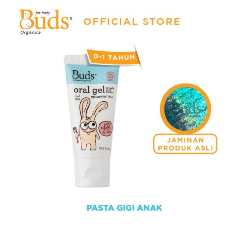 Buds Organics Oral Gel For Baby Tooth &amp; Gum Usia 0-1 Tahun/Pasta Gigi