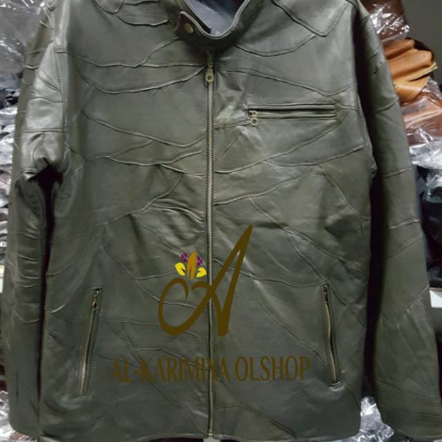 Jaket kulit asli pria Garut motif batik adidas beckham ngak mesti mahal jaket motor racing touring