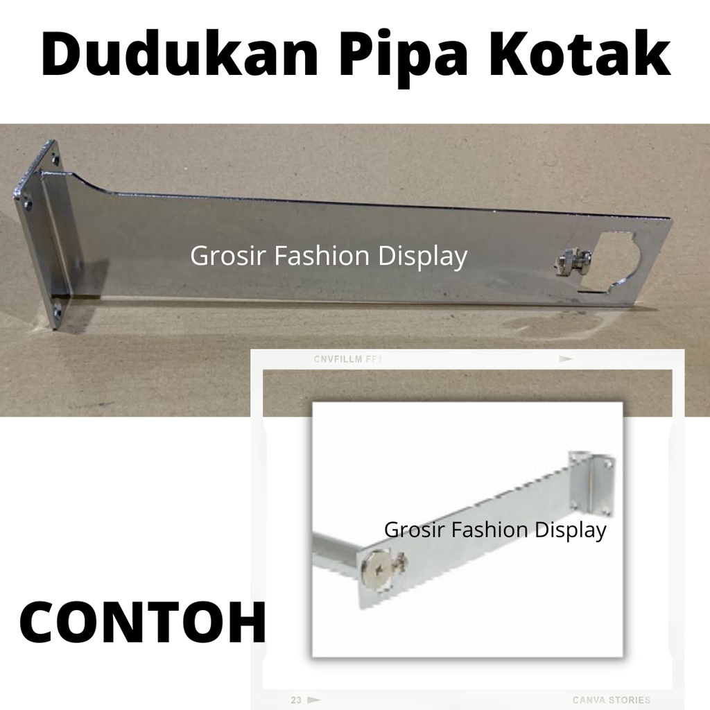 Dudukan Multifungsi Stand Pipa Kotak / Pipa Bulat Dudukan Briket Tembok 25 CM-bh