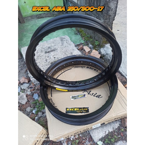 Velg takasago excel asia ukuran 250/300 ring 17 lubang 36 original 100% warna hitam gold titanium
