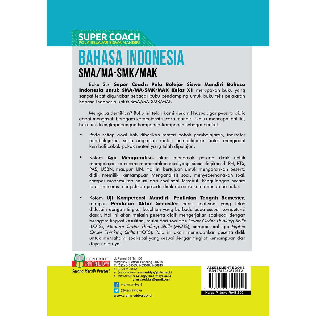 Buku Ringkasan Dan Latihan Soal Bahasa Indonesia Kelas Xii K 13 Revisi Shopee Indonesia