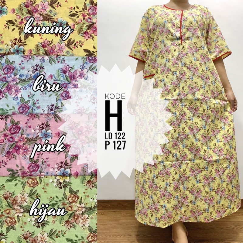 Longdress daster pendek katun jepang lokal pretty girl busui bumil-8