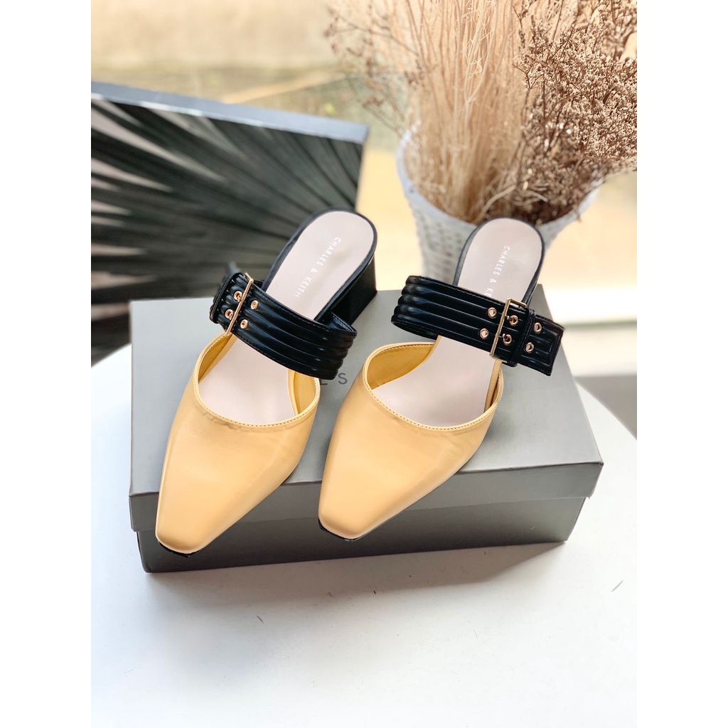 SEPATU WANITA CKS495 CK GROMET STRAP MULES PREMIUM IMPORT