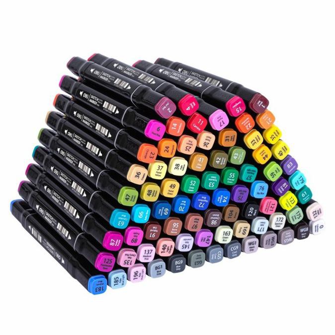 

(PERALATAN MENGGAMBAR) DELI SKETCH MARKER DUAL TIP - ALCOHOL BASED - SET 30/40/60/80 COLORS - 80