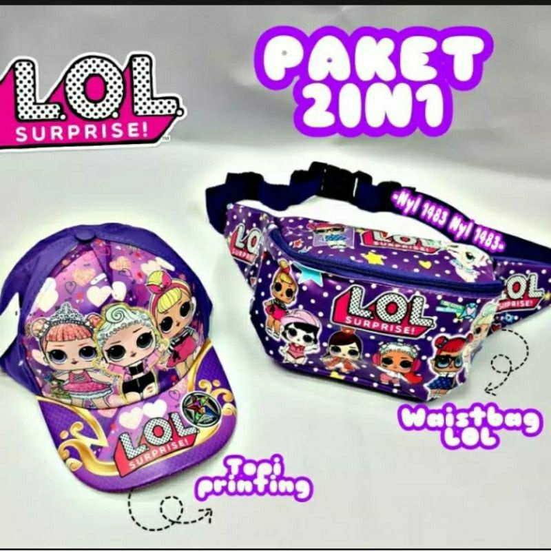 waistbag anak tas SLempang perempuan gratis topi