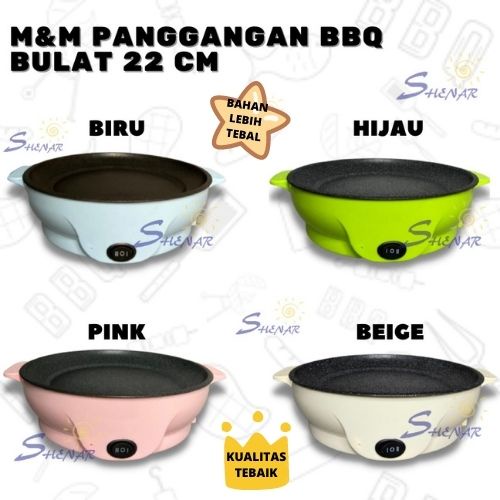 M &amp; M KOREAN PAN MULTIFUNGSI PANCI BBQ ALAT PANGGANG ELECTRIC GRILL 22CM