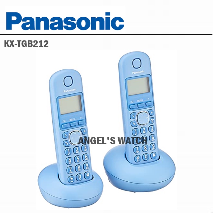 angelswatch telepon wireless panasonic kx-tgb212 biru KX-TGB212 2 handset blue colours/ wireless panasonic kx-tgb212