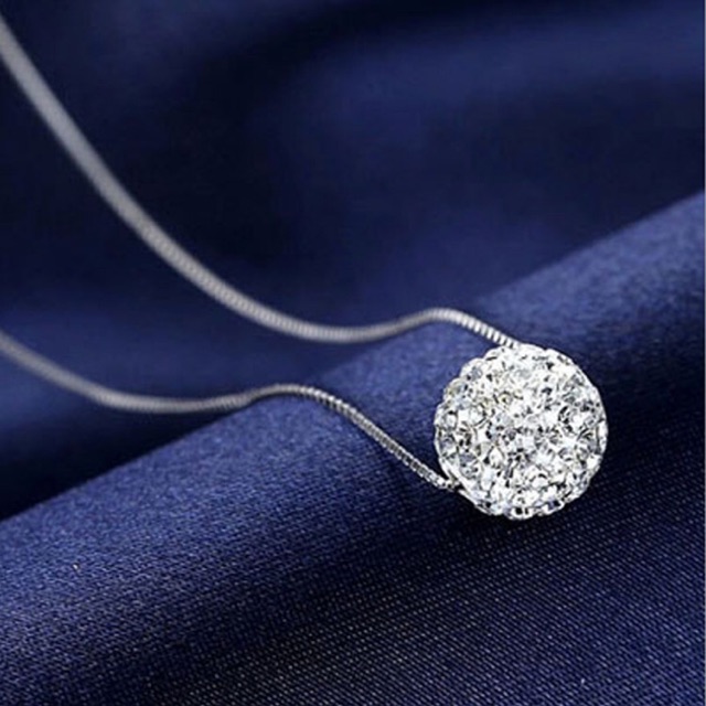 ♥TMALL88♥ Kalung Stainless Crystal H16 Bentuk Bola Diamond / Titanum Crystal h16 Jewelry