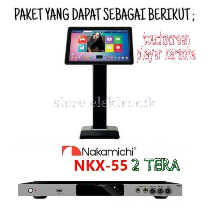 Paket Speaker BMB 10 Inch Ampli BMB Player Karaoke Nakamici Touchcreen