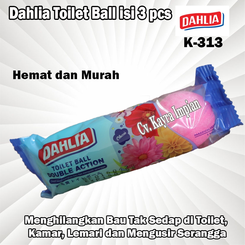 Dahlia Toilet Ball isi 3pcs K-313 Kamper Bola Dahlia Ekonomis