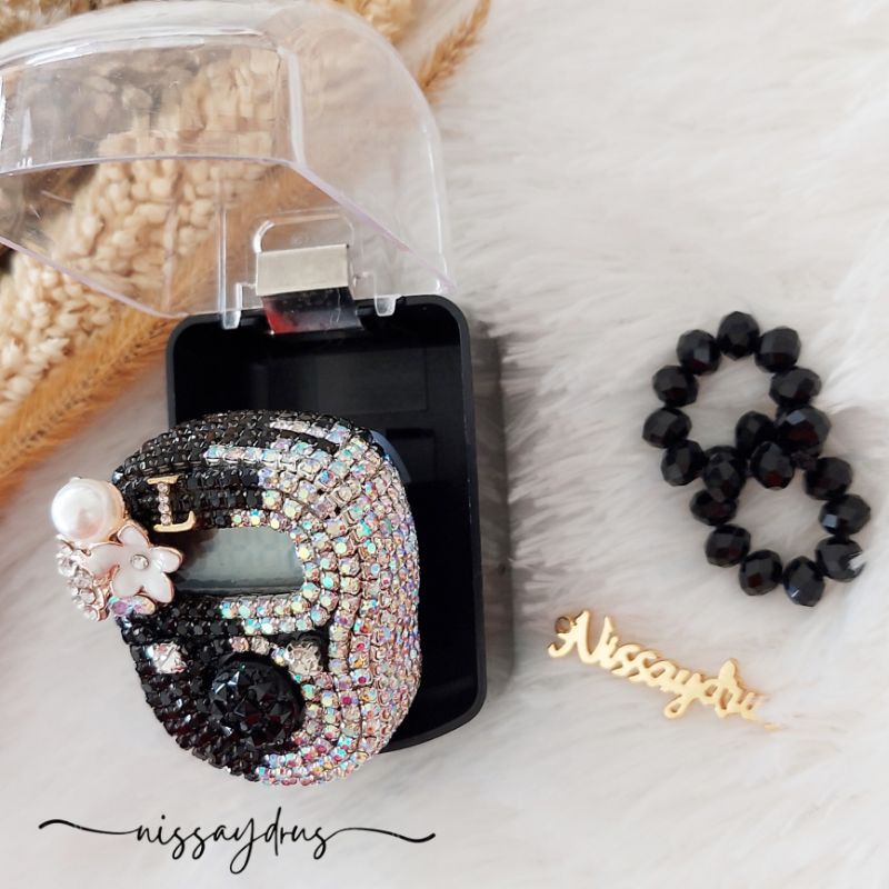 Nisa Aydrus - ALARM Mix New SH Black Silver Tasbih Digital Swarovski Cantik