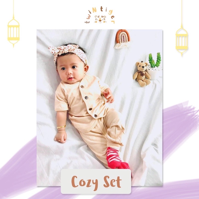 Twin Tiger Cozy Set v.2 Setelan Pendek Panjang - Piyama baby / piyama anak