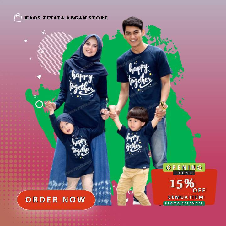 KAOS COUPLE KELUARGA ZIYATA ZT027 BAJU COUPLE KELUARGA MUSLIM KAOS SARIMBIT