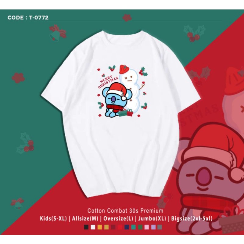 KAOS NATAL KOYA BT21/T-SHIRT MERRY CHRISTMAS BT21 KOYA