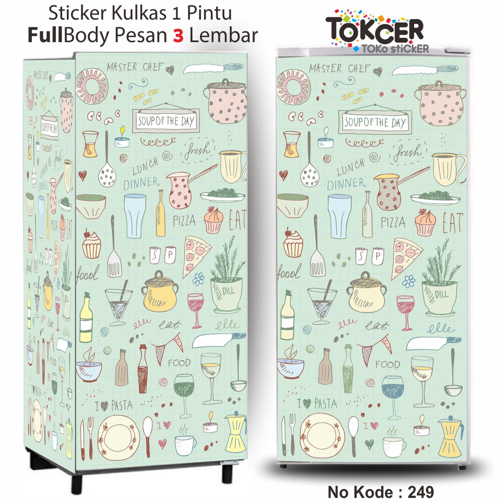 Stiker Kulkas 1  Pintu atau 2 Pintu MasterChef Shabby