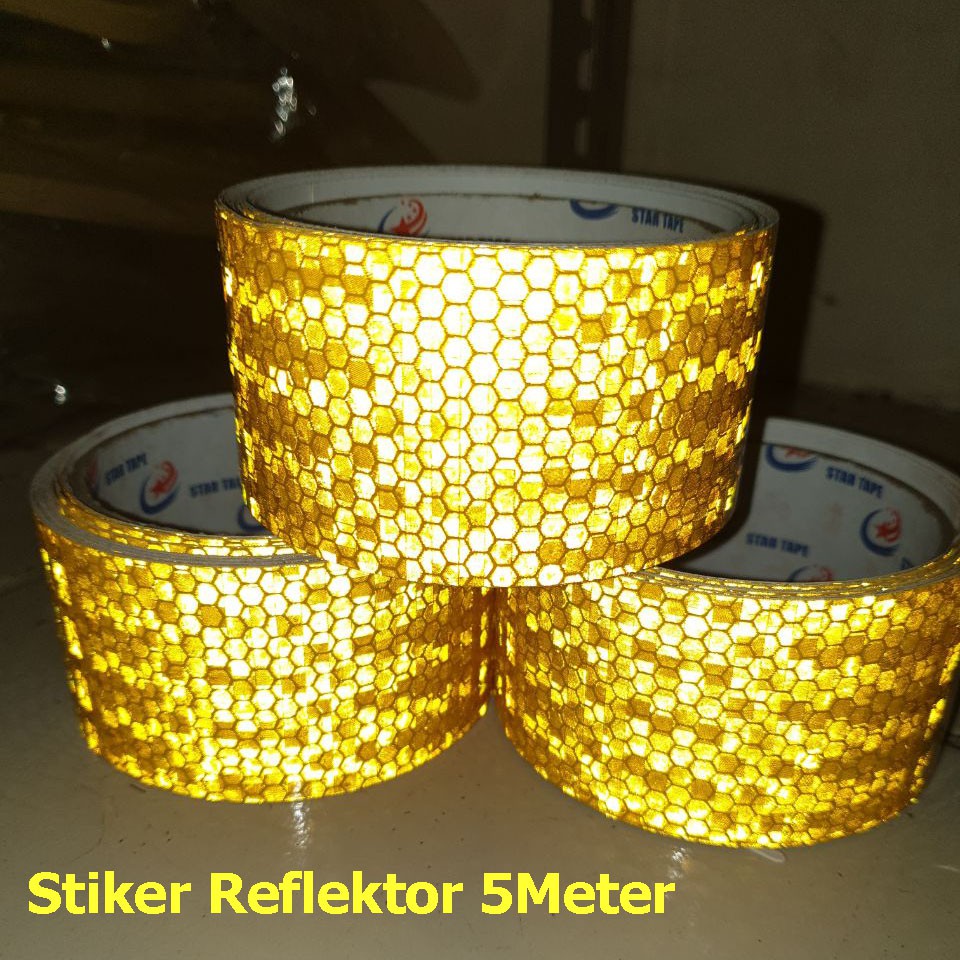 Stiker Reflektor Kir Mobil Truk Refelctive Sticker Truck  Kuning 5M