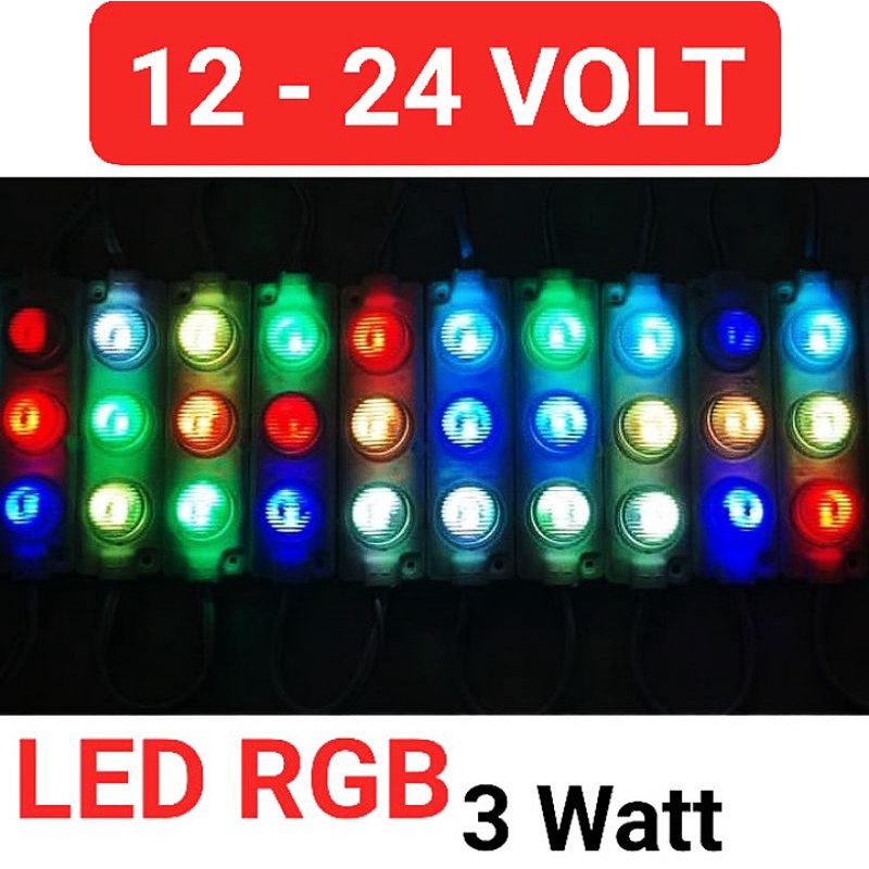 LAMPU LED RGB 3 MATA 12 - 24 VOLT