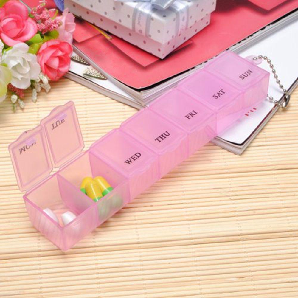 [Elegan] Tablet Case Wadah Organizer 7hari Mingguan Obat Pill Storage Box Pill Case Warna Acak Hadiah 1pcs Portabel Nyaman Perjalanan Wadah Perhiasan Case