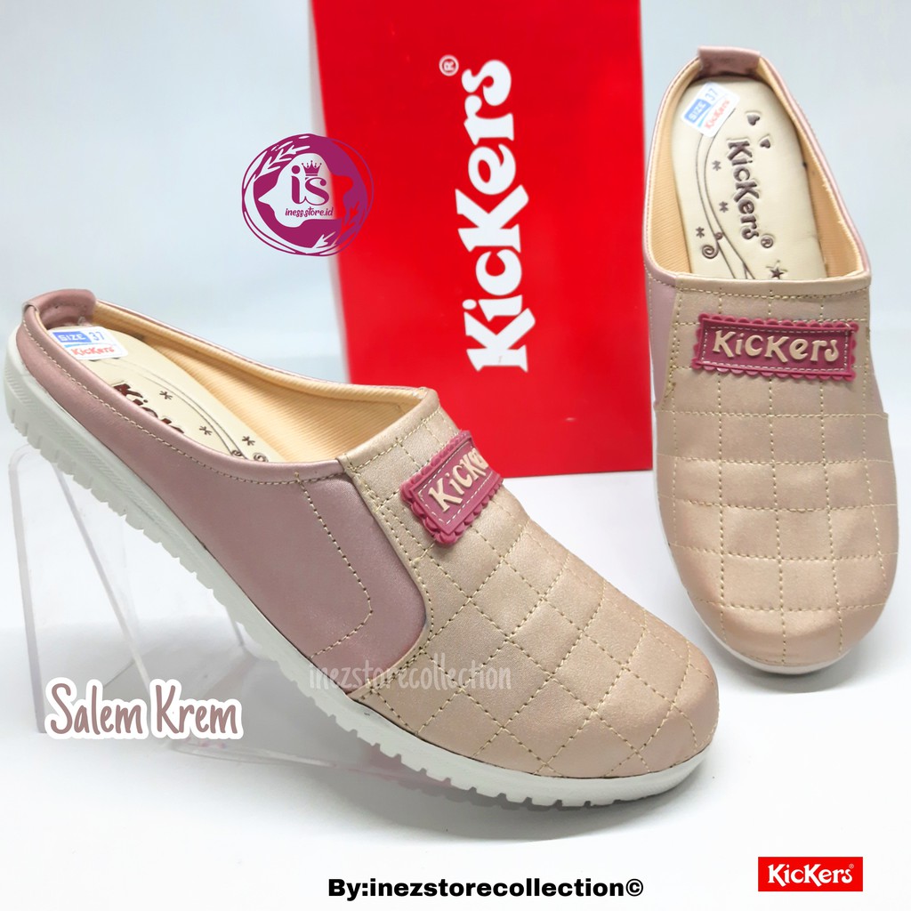 SEPATU WANITA KICKERS SLIP ON BERKUALITAS GLOSSY KODE FL.KT2 MURAH HARGA GROSIR