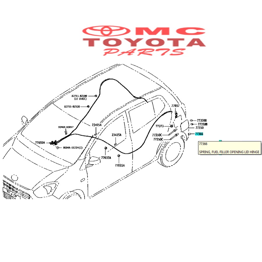 Spring Tutup Cover Tangki Bensin Grand Avanza Agya Calya 77366-B2050