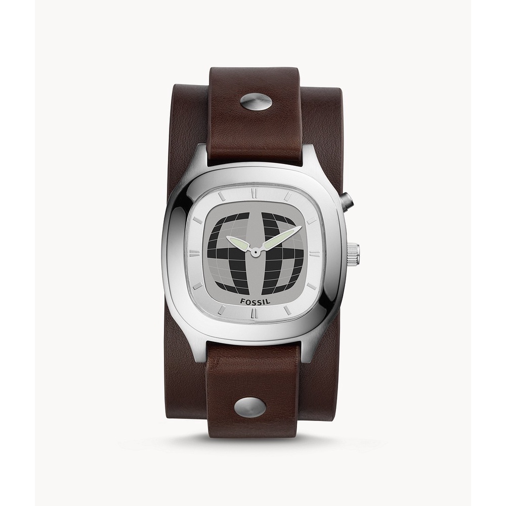 Jam Tanngan Pria Fossil FS5740 Big Tic Analogue Digital Brown Leather (Diameter Besar)